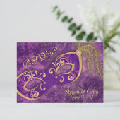 Verzierte Viktorianische Masquerade Ball Wedding R RSVP Karte (Stehend Vorderseite)