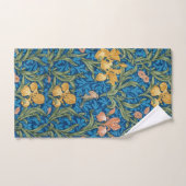 Verzierte viktorianische Rosa-u. Goldiris auf Blau Badhandtuch Set (Handtuch)