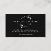 Verzierte Vine- und Leaf-Monogramm-Emblem-Visitenk Visitenkarte (Rückseite)