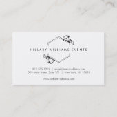 Verzierte Vine- und Leaf-Monogramm-Emblem-Visitenk Visitenkarte (Rückseite)