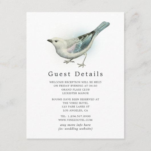 Verzierte Vintage Birdcage Lace Wedding Gastdetail Begleitkarte (Vorderseite)