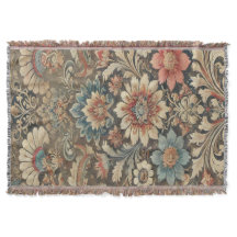 Verzierte Vintage Blumenbrokade in wärmem Erthythe