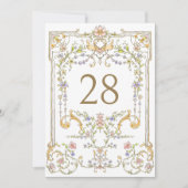 Verzierte Vintage Boho Blume Hochzeit Tischnummer (Vorderseite)