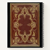 Verzierte Vintage Gilded Leather Buchdecke Notizblock (Rückseite)