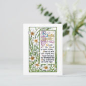 Verzierte Vintage Osterverse & Narcissi Feiertagspostkarte (Stehend Vorderseite)