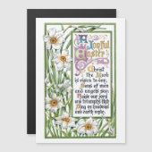 Verzierte Vintage Osterverse & Narcissi Magnetkarte (Vorne/Hinten)