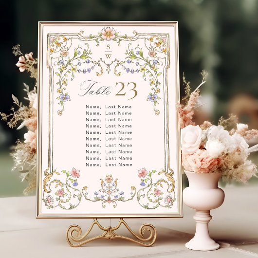 Verzierte Vintage Rahmen-Bohemisch-Tischnummer-Kar Einladung