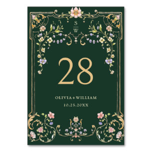 Verzierte Vintage Rahmen Bohemische Blume Hochzeit Tischnummer