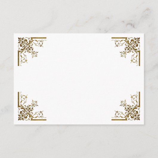 Verzierte Vintage Rahmen-Hochzeitsdetails Begleitkarte (Rückseite)