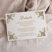 Verzierte Vintage Rahmen-Hochzeitsdetails Begleitkarte