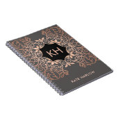 Verzierte Vintage Rose Gold Monogram Notizblock (Rechte Seite)