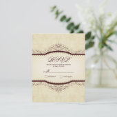 Verzierte Vintage RSVP-Karten RSVP Karte (Stehend Vorderseite)