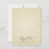 Verzierte Vintage RSVP-Karten RSVP Karte (Rückseite)