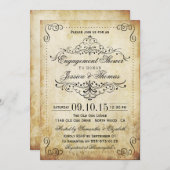 Verzierte Vintage Verlobung Dusche oder Party mit  Einladung (Vorne/Hinten)