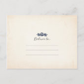 Verzierte Vögel Save the Date Postkarte (Rückseite)