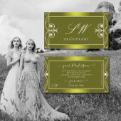 Verzierte Vorstöße für gelbe Olive Sparkling Diamo Visitenkarte