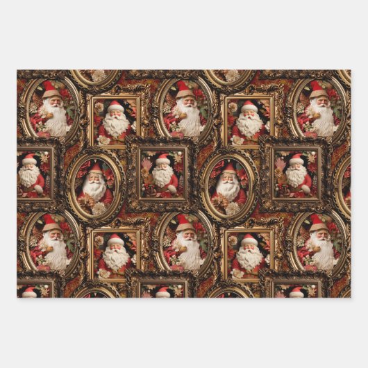 Verzierte Weihnachten Geschenkpapier Set (Vorderseite)