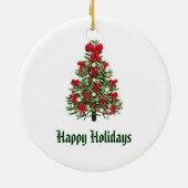 Verzierte Weihnachtsbaum-Verzierung Keramik Ornament (Hinten)