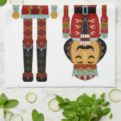 Verzierte Weihnachtsernährstoffe im weißen Hinterg Geschirrtuch (Gefaltet)