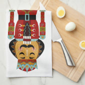 Verzierte Weihnachtsernährstoffe im weißen Hinterg Geschirrtuch (Viertel Falte)