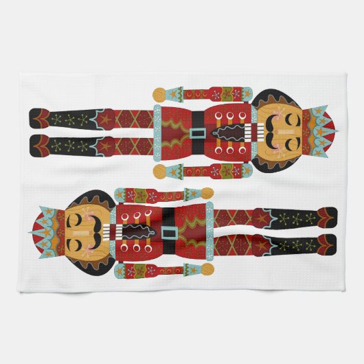 Verzierte Weihnachtsernährstoffe im weißen Hinterg Geschirrtuch (Horizontal)