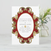 Verzierte Weihnachtsfeier Vintag gotische Barockho Einladung (Stehend Vorderseite)