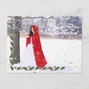 Verzierte Weihnachtsgrüße   Holly Border   FOTO Feiertagspostkarte