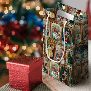 Verzierte Weihnachtsszenen Kleine Geschenktüte