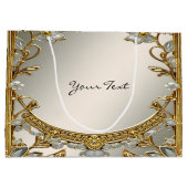 Verzierte Weißblütentasche Große Geschenktüte (Rückseite)