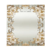 Verzierte weiße Blume Editor Notizblock (Vorderseite)