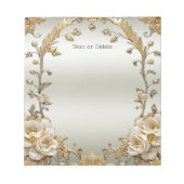 Verzierte weiße Blume Editor Notizblock (Vorderseite)