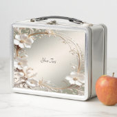 Verzierte weiße Blumen Lunchbox (Beispiel)
