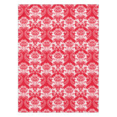 Verzierte weiße BlumenDamasken - Roter Hintergrund Tischdecke (Vorderseite)