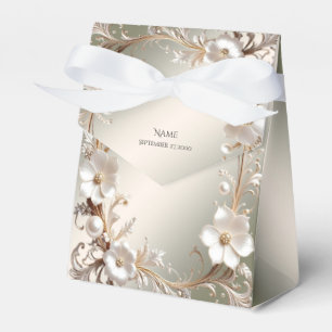 Verzierte weiße Blumenrahmen-Geschenkbox Geschenkschachtel