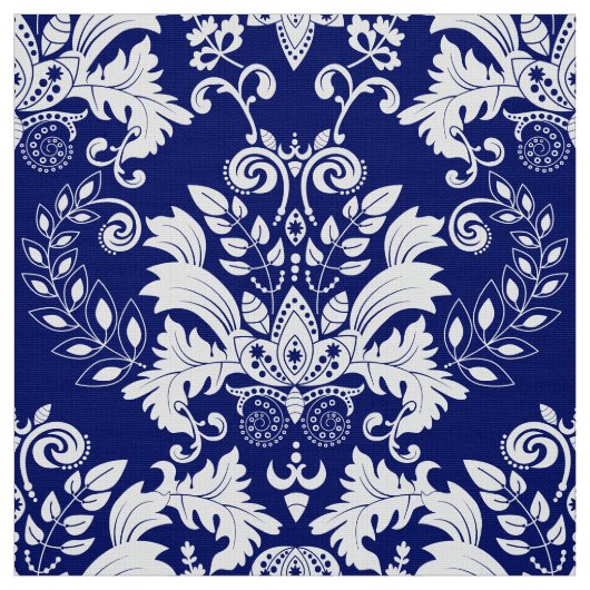 Verzierte, weiße Damasken Stoff (Muster)