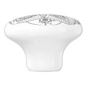 Verzierte, weiße und graue Kreislauffläche Keramikknauf (Seitenansicht)