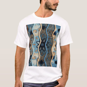 Verzierte Wellen: Mosaikfliesen Textur. T-Shirt