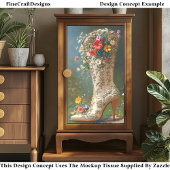 Verzierte Wildblume Cowgirl Boot DG1L Decoupage Seidenpapier