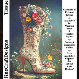 Verzierte Wildblume Cowgirl Boot DG1RF Decoupage Seidenpapier