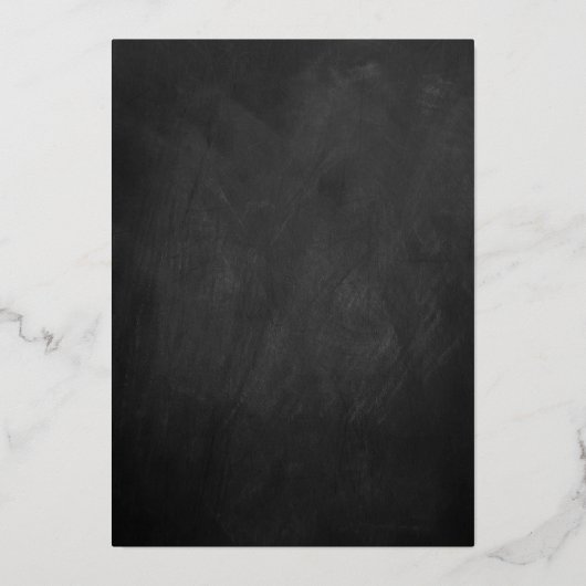 Verzierte Wirbel Chalkboard Brautparty Real Folieneinladung (Rückseite)