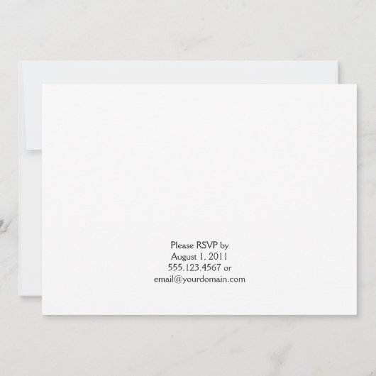 Verzierte Wirbel nach Hochzeiten Einladung (Rückseite)