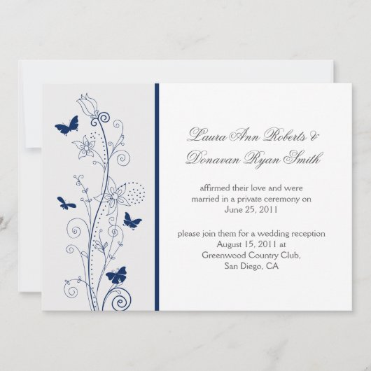 Verzierte Wirbel nach Hochzeiten Einladung (Vorderseite)