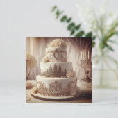 VERZIERTER 50. WEDDING JAHRESKUCH EINLADUNG (Stehend Vorderseite)