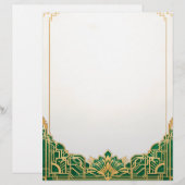 Verzierter Art Deco Rahmen Briefbogen (Vorne/Hinten)