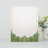 Verzierter Art Deco Rahmen Briefbogen (Stehend Vorderseite)