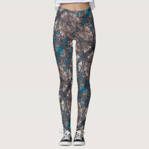 Verzierter barocker Blumenmuster Leggings