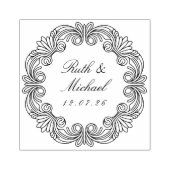 Verzierter Barockstiefel Holzschnitzereien Gummistempel (Prägung)