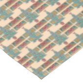 verzierter Baum mit Glockenroten Bögen für Weihnac Tischdecke (Schrägansicht)