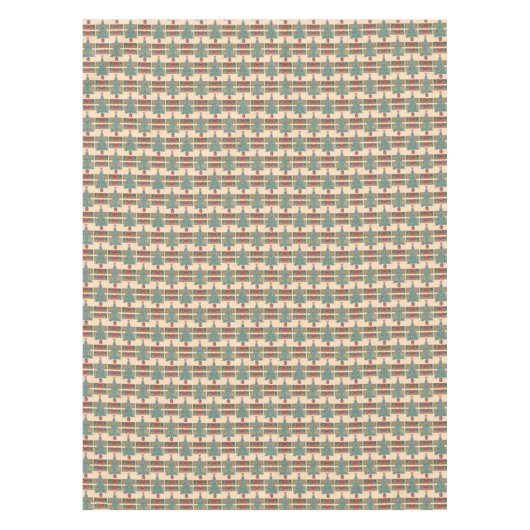 verzierter Baum mit Glockenroten Bögen für Weihnac Tischdecke (Vorderseite)