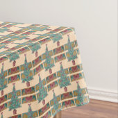 verzierter Baum mit Glockenroten Bögen für Weihnac Tischdecke (Beispiel)